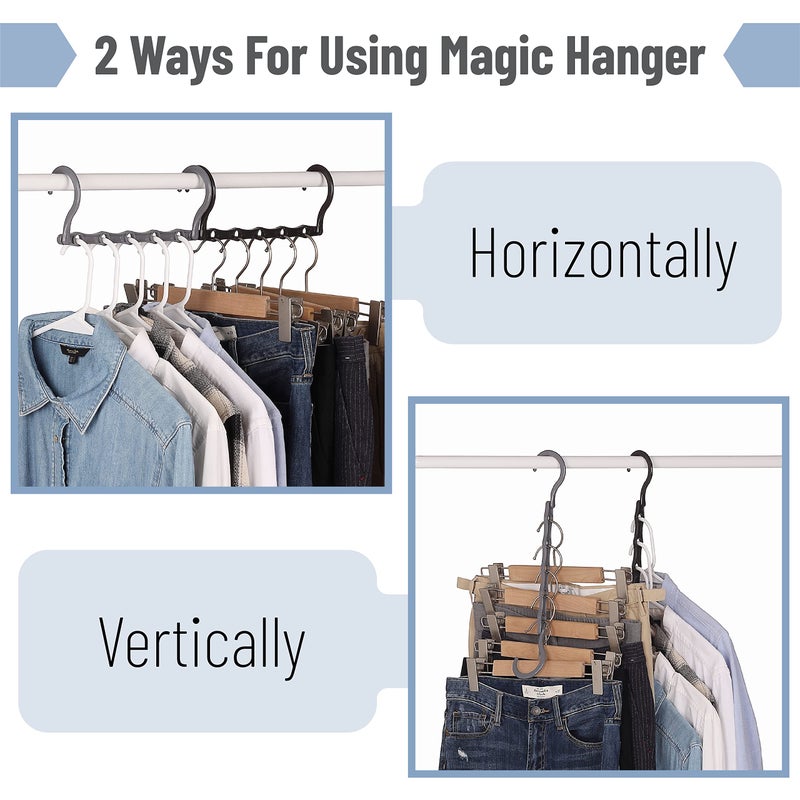 Mr. Pen Space Saving Hangers - 8 Pack Mixed Color Space Saver Shirt Hangers, Black, Gray, White - Image 4